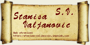 Staniša Valjanović vizit kartica